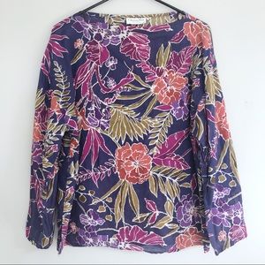 Vintage Christian Dior Long Sleeve Floral Top